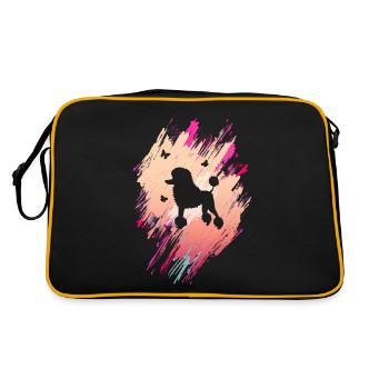 Caniche mignon Maman Chien Caniche Maman - Sac Retro - noir/or - Dos