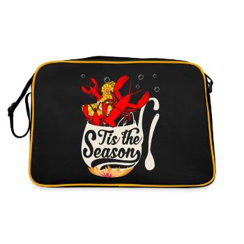 Langusten Saison Kochen Lustige Flusskrebse - Retro Tasche - Schwarz/Gold - Hinten
