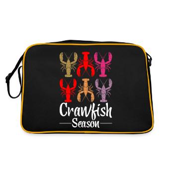 Langusten Saison lustige Krebse Leopard - Retro Tasche - Schwarz/Gold - Hinten