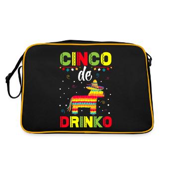 Pinata Cinco De Mayo Party Trinken Fiesta - Retro Tasche - Schwarz/Gold - Hinten