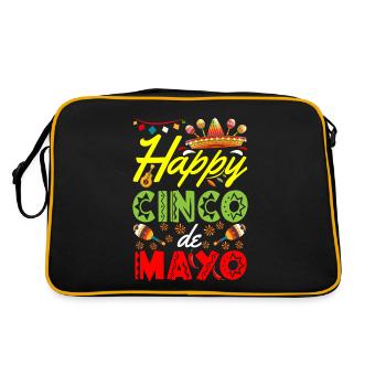 Mexican Fiesta Party Cinco De Mayo - Retro Bag - black/gold - Back