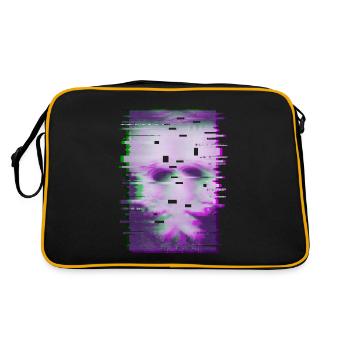 Ästhetisches Mädchen Glitch Vaporwave Pastell Goth - Retro Tasche - Schwarz/Gold - Hinten