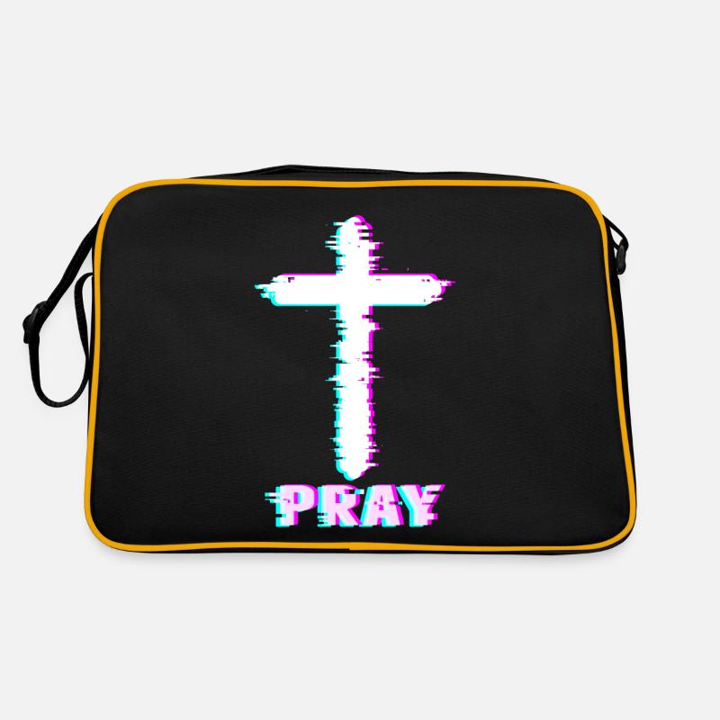 Jesus Glitch Pray Esthétique Vaporwave Christian Sac Retro