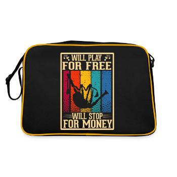 Loud bagpipe musicians bagpipers - Retro Bag - black/gold - Back