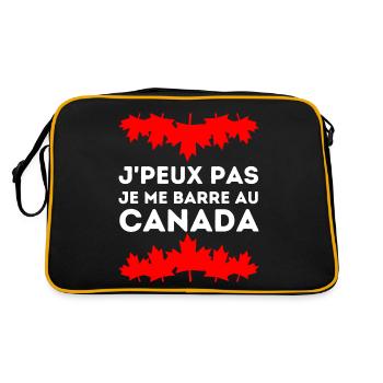 J'peux Pas Je Me Barre Au Canada Feuille D'érable - Sac Retro - noir/or - Dos