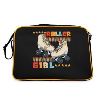 Roller Girl Retro 70s 80s Roller Skating - Retro Bag - black/gold - Back