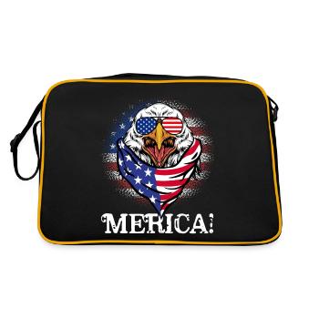 Patriotic Eagle Merica 4 juillet - Sac Retro - noir/or - Dos