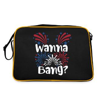 4. Juli Humor für Erwachsene Feuerwerkswitz - Retro Tasche - Schwarz/Gold - Hinten