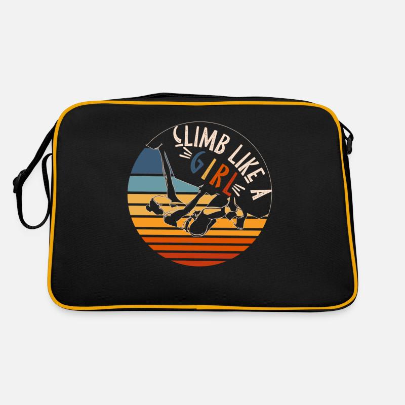 Kletterndes Mädchen Kletterer WoBouldering Retro Tasche