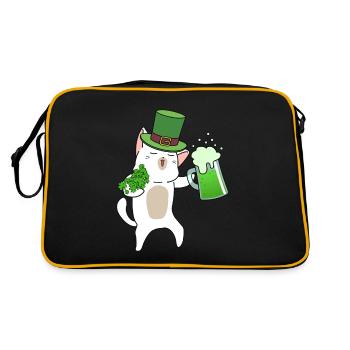 Chat buveur de bière Cloverleaf Saint-Patrick - Sac Retro - noir/or - Dos