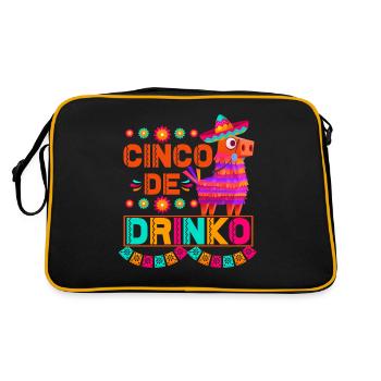 Pinata Cinco De Mayo Feiern Trinken - Retro Tasche - Schwarz/Gold - Hinten