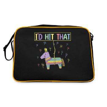Pinata Fiesta Fröhliches Cinco De Mayo - Retro Tasche - Schwarz/Gold - Hinten