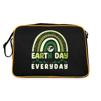 Earth Day Awareness Save Planet Nature - Retro Bag - black/gold - Back
