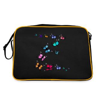 Papillons colorés Femmes Filles - Sac Retro - noir/or - Dos