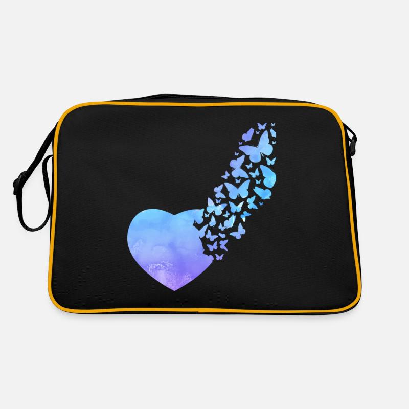 Butterfly Heart Mignon Aquarelle Sac Retro