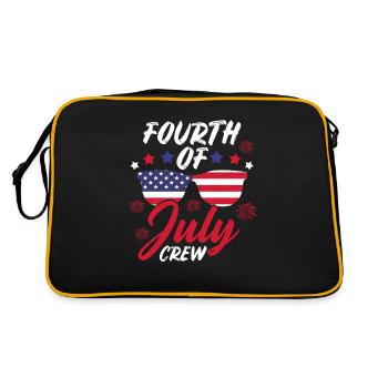 Fourth July Crew Family American Flag - Retro Bag - black/gold - Back