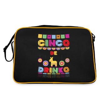 Cinco De Mayo Pinata trinkende Feier - Retro Tasche - Schwarz/Gold - Hinten