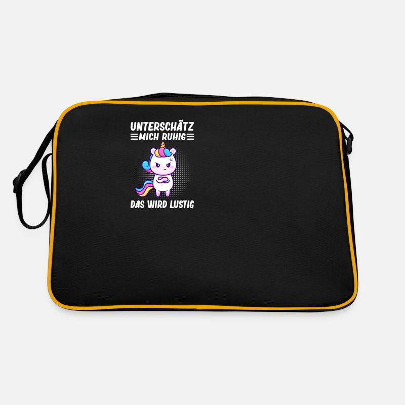 Lustiger Spruch Einhorn Motiv Statement Sarkasmus Retro Tasche