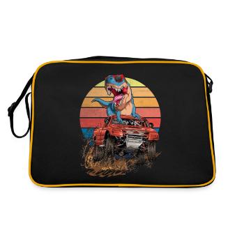 Retro Monster Truck Trex Dirt Race Dinosaur - Retro Bag - black/gold - Back