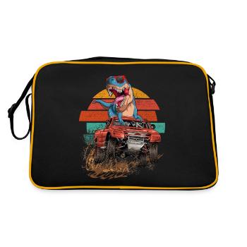 Retro Trex Monster Truck Dirt Race Dinosaur - Retro Bag - black/gold - Back