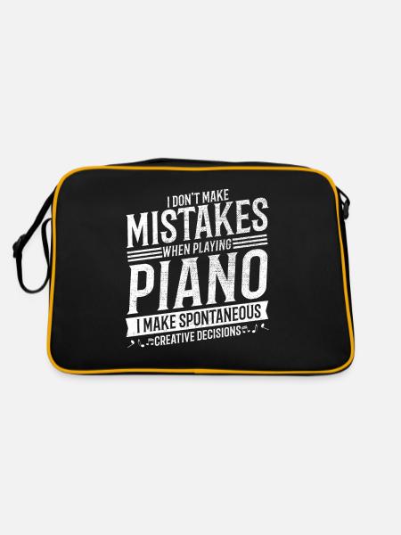Piano Player Musical Instrument Music Pianist - Retro Bag - black/gold - Back