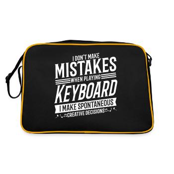 Keyboardspieler Musikinstrument Musik Keyboard - Retro Tasche - Schwarz/Gold - Hinten