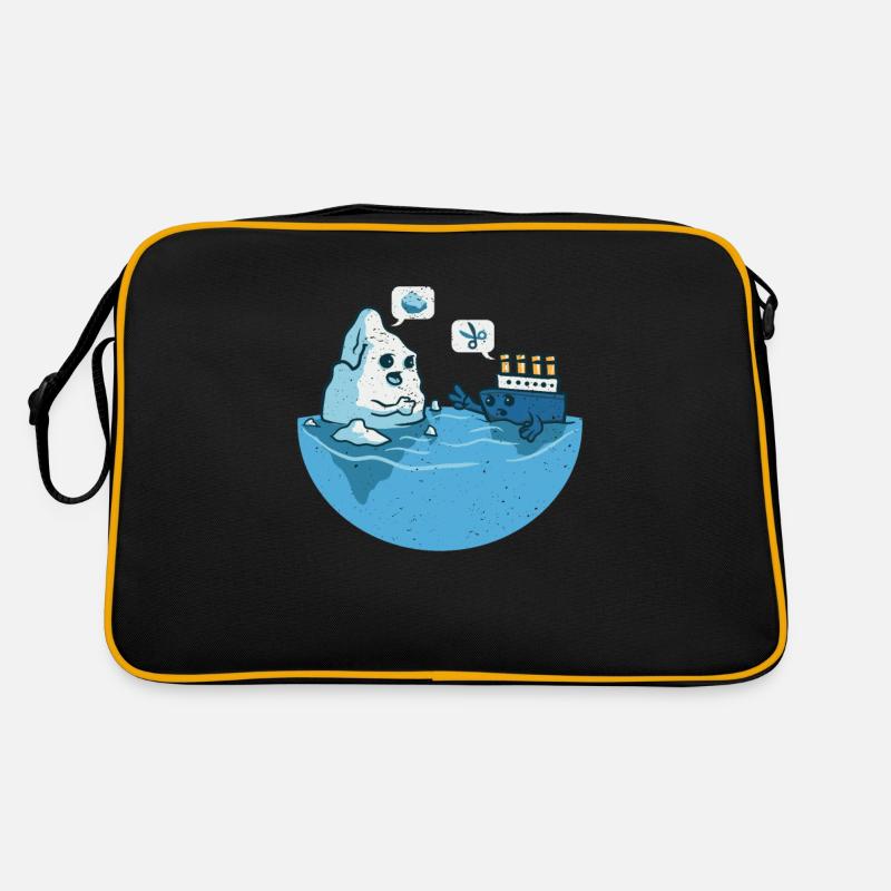 Eisberg Schiff Stein Schere Papier Sarkastisch Retro Tasche