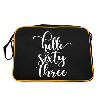 Hallo Dreiundsechzig süßer 63 Jahre alter Geburtstag - Retro Tasche - Schwarz/Gold - Hinten
