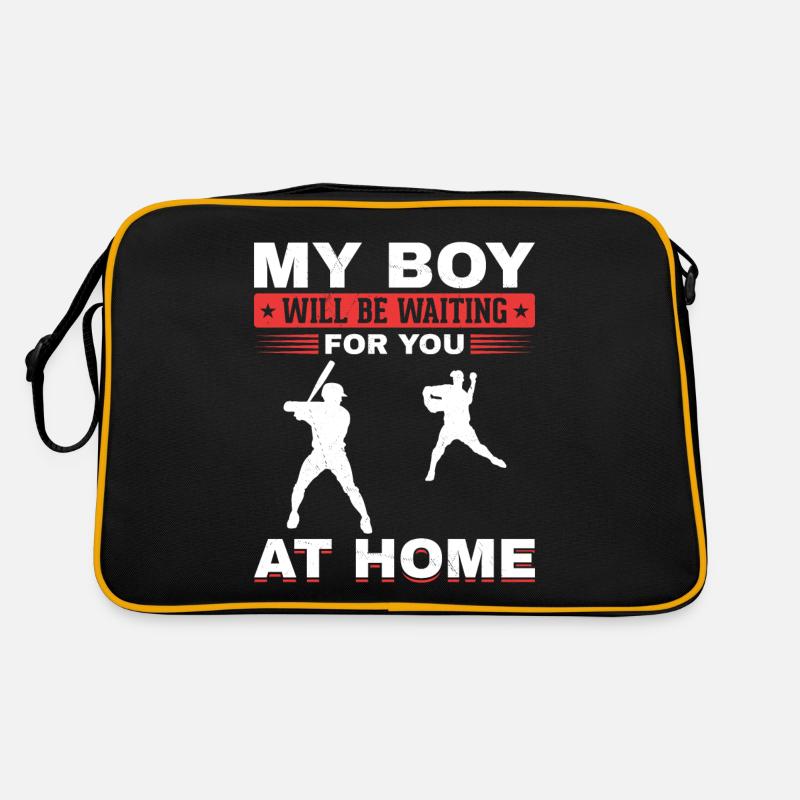 Sohn Baseball Catcher Pitcher Batter Papa Mama Retro Tasche