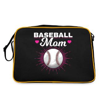 Baseball Mutter Frauen Baseball Mama - Retro Tasche - Schwarz/Gold - Hinten