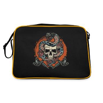 Skull Snake Tattoo Lover Tattoo - Sac Retro - noir/or - Dos