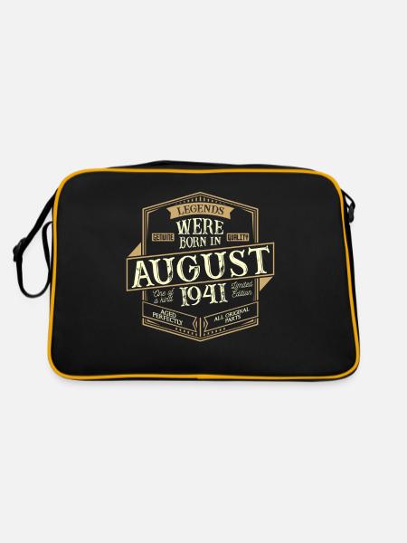 August 1941 birthday man - Retro Bag - black/gold - Back