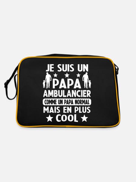 Je Suis Un Papa Ambulancier Plus Cool - Sac Retro - noir/or - Dos