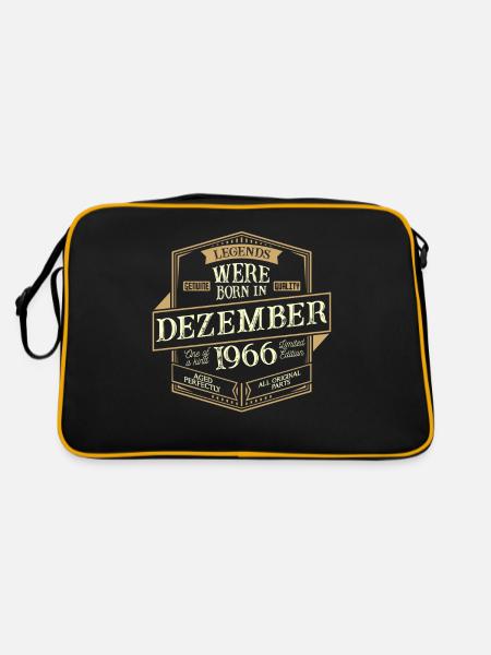 Décembre 1966 Anniversaire Homme - Sac Retro - noir/or - Dos