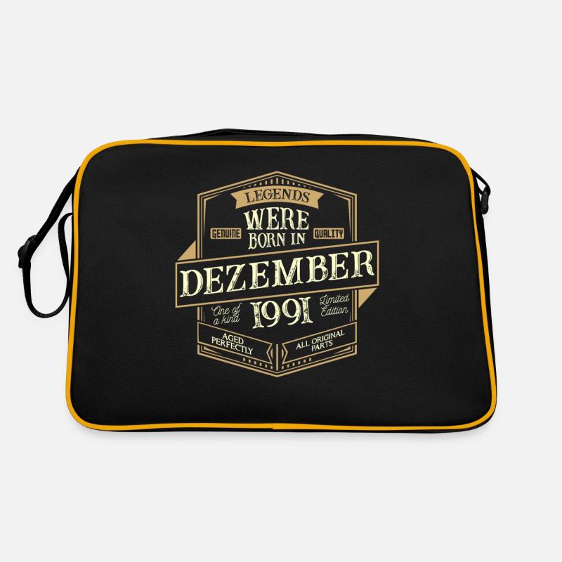 Décembre 1991 Birthday Man - Sac Retro - noir/or