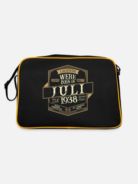 Juillet 1938 Anniversaire homme - Sac Retro - noir/or - Dos