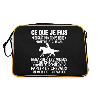 Ce Que Je Fais De Mon Temps Libre Équitation - Sac Retro - noir/or - Dos