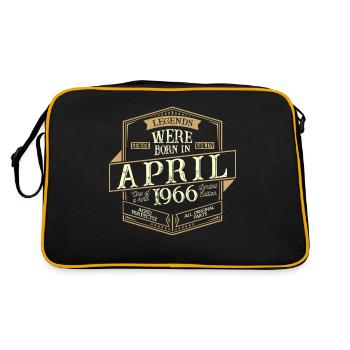Avril 1966 Anniversaire Homme - Sac Retro - noir/or - Dos