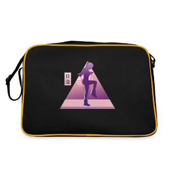 Vaporwave Rope Jumping - Retro Tasche - Schwarz/Gold - Hinten