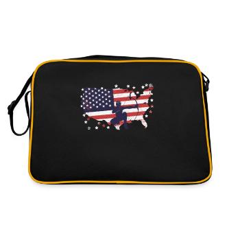 Arrowtag du drapeau américain - Sac Retro - noir/or - Dos