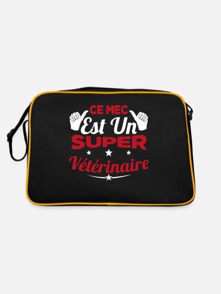 Humour Ce Mec Est Un Super Vétérinaire - Sac Retro - noir/or - Dos