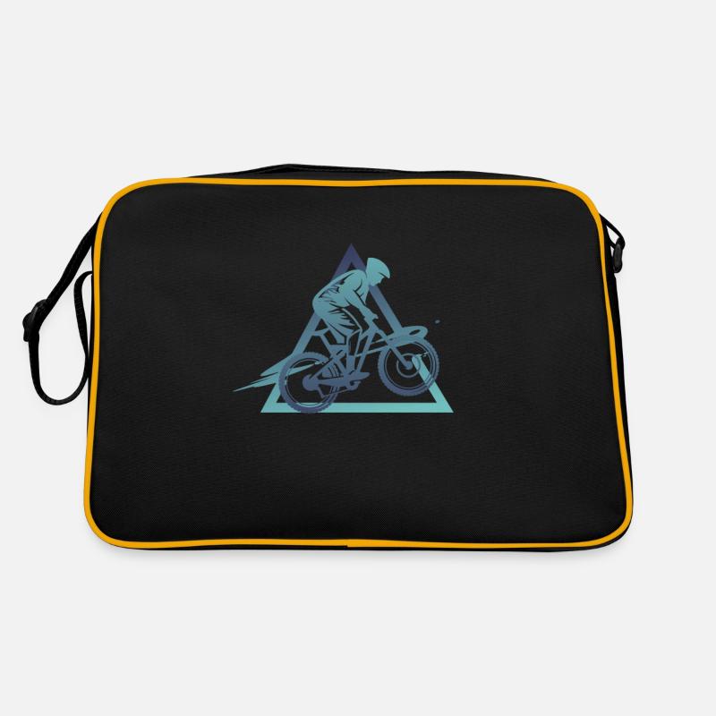 Geometrie Downhill - Retro Tasche - Schwarz/Gold