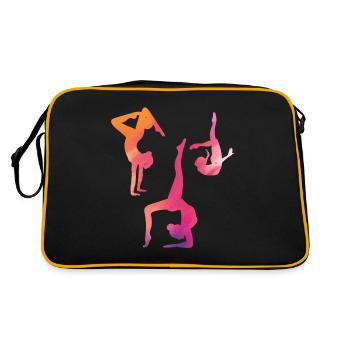 Gymnastin Frauen Rhythmische Gymnastik Buntes - Retro Tasche - Schwarz/Gold - Hinten