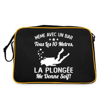 La Plongée Me Donne Soif Mer Cadeau Plongeur Apnée - Sac Retro - noir/or - Dos
