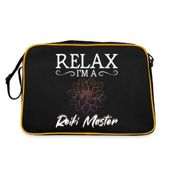 Maître Reiki Drôle Thérapeute Méditation - Sac Retro - noir/or - Dos
