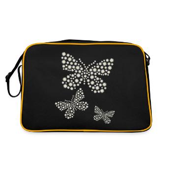 Marguerite Papillon Fleur Mignonne - Sac Retro - noir/or - Dos