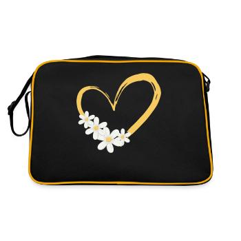 Daisy Flower Heart Femmes Jardinière - Sac Retro - noir/or - Dos