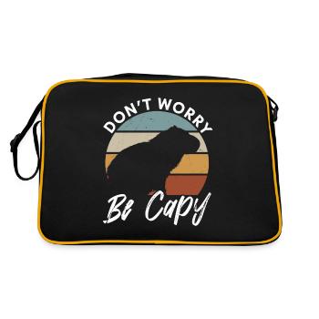 Animal lovers Happy Capybara - Retro Bag - black/gold - Back
