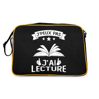 Ich kann nicht lesen - Retro Tasche - Schwarz/Gold - Hinten