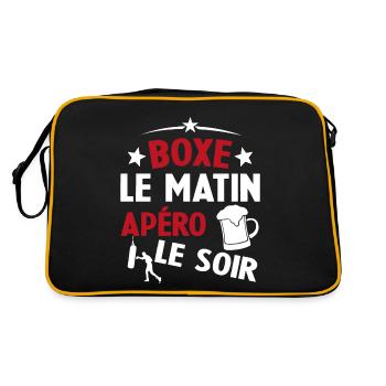 Boxe Le Matin Et Apéro Le Soir Boxing Sport - Sac Retro - noir/or - Dos